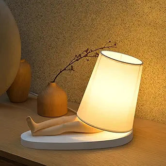 leg lamp white/ black shade