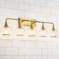 5 light bathroom gold fixture