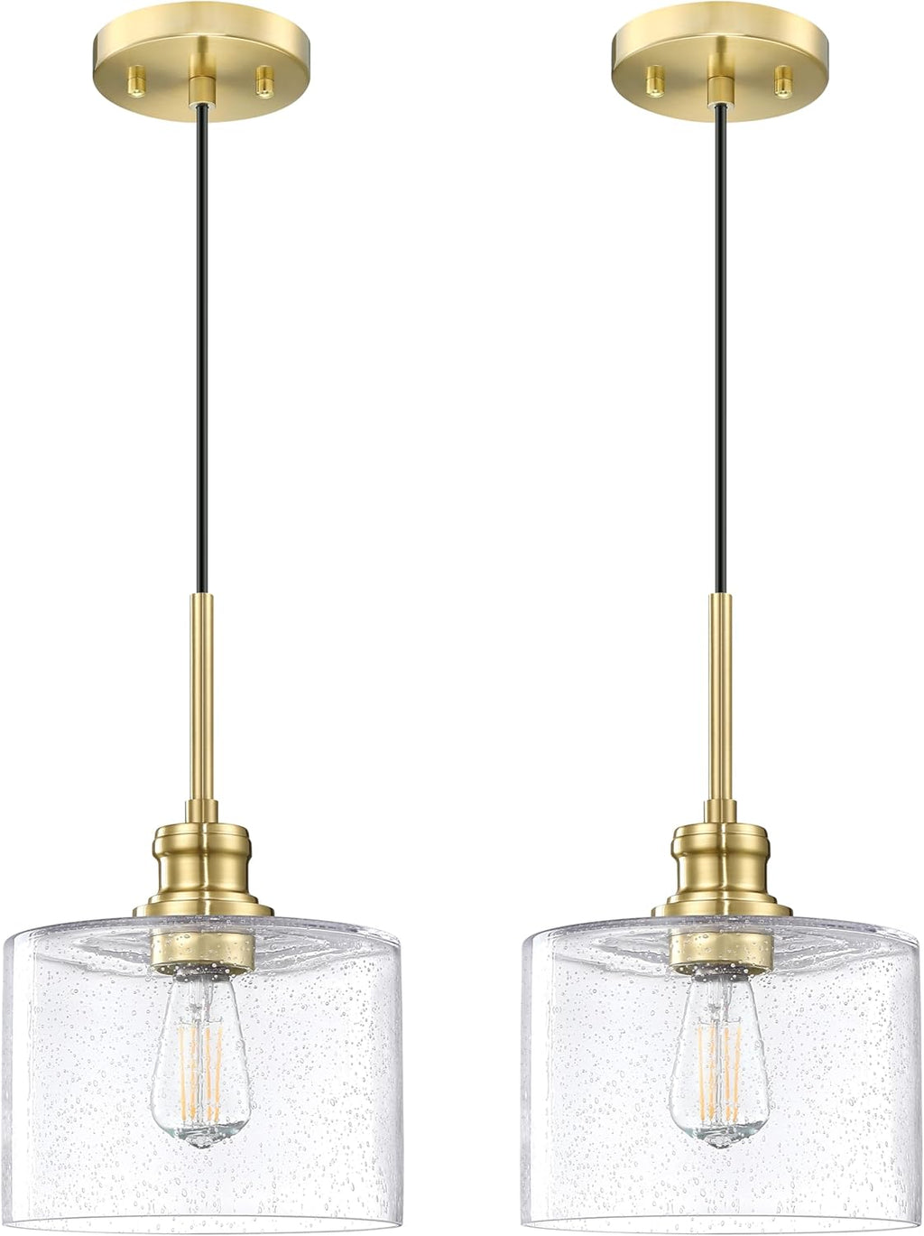 7.5" clear drum seeded glass fixture