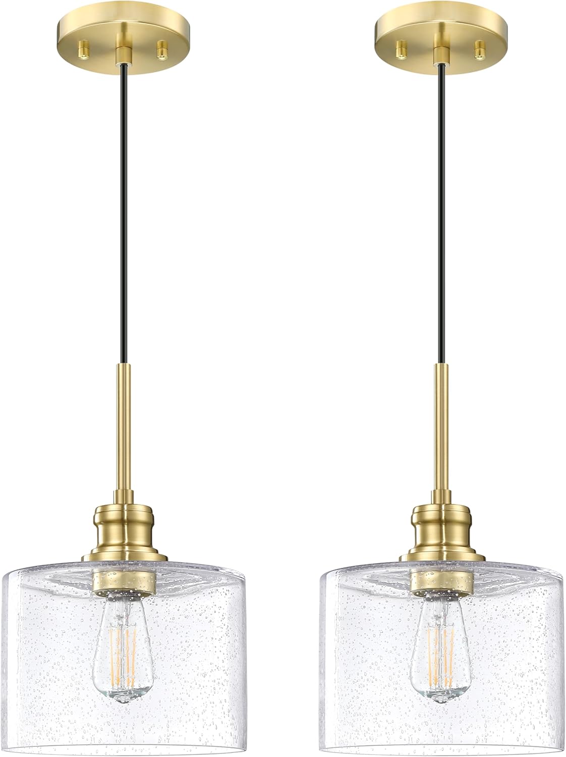 7.5" clear drum seeded glass fixture