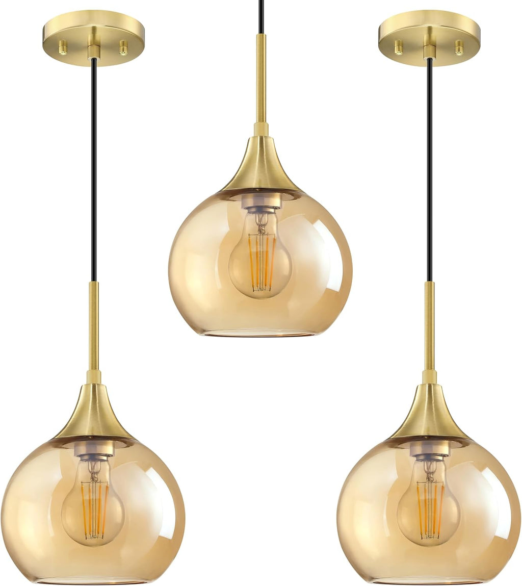 6.7 " amber glass pendent lighting