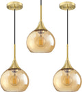 6.7 " amber glass pendent lighting