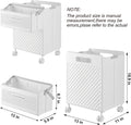 Collapsible Laundry Basket w/Wheels - White