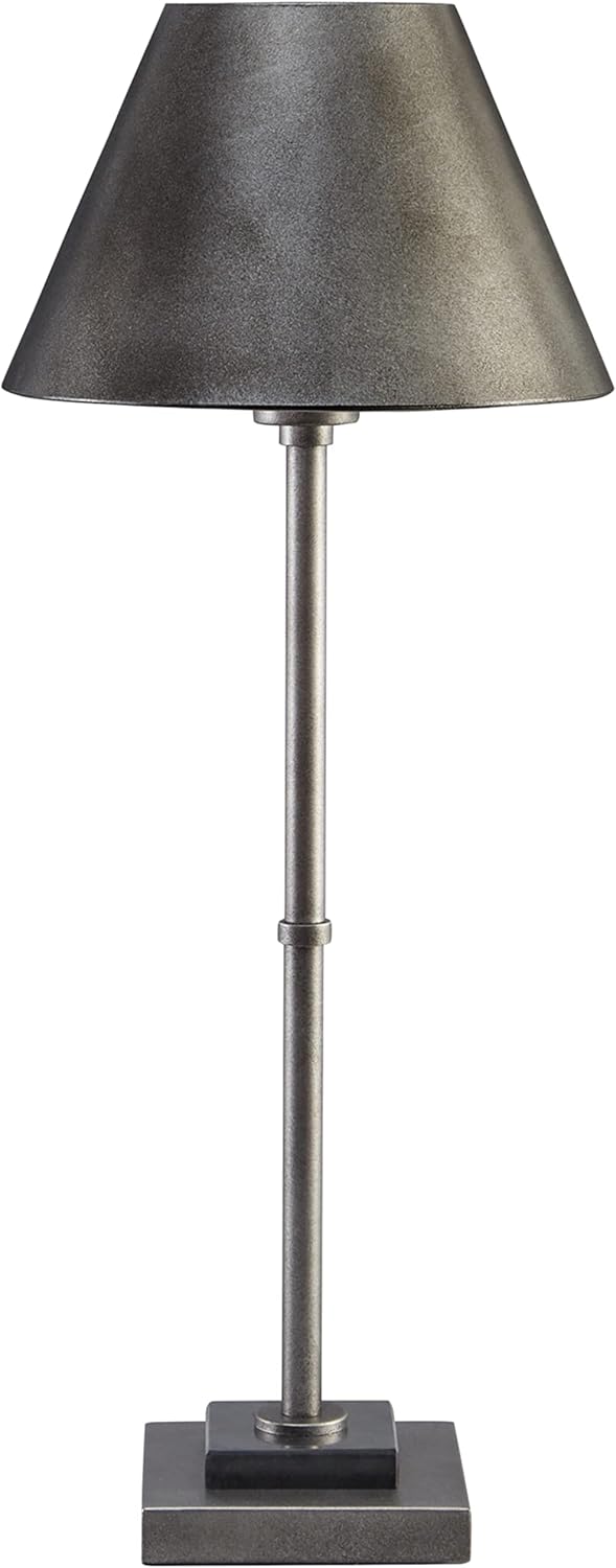 Modern 26.38" Table Lamp, Metallic Silver