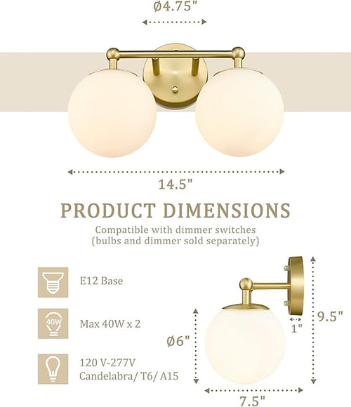 2 light vanity lights over mirror wall sconce