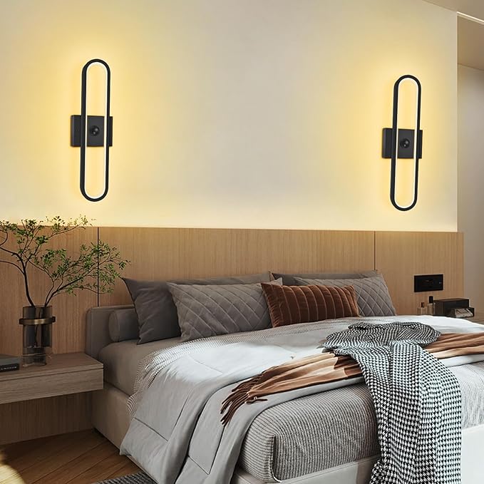 black battery operated wall sconce set of 2